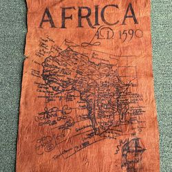 Africa Bark Cloth Map 1590 Made From Uganda Bark Cloth