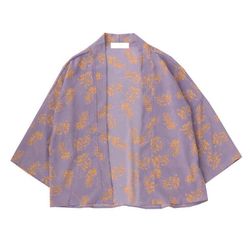 Elegant Japanese floral kimono cardigan jacket , sun protection clothing. One M
