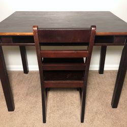 Kids Solid Wood Dark Cherry Art Craft Desk Table w/Chair