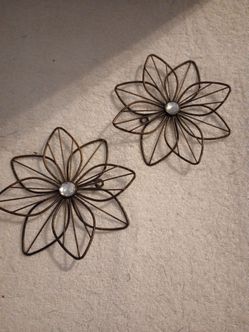 Metal Wire Flower Wall Decor Set of 2