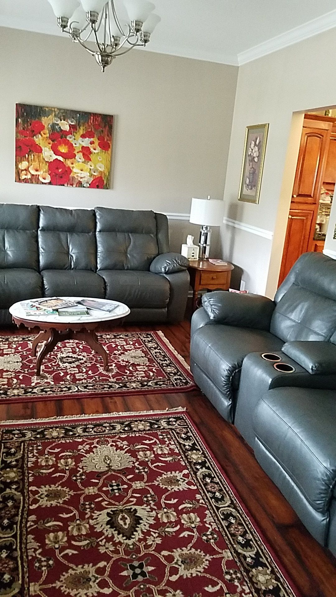 Sofa and loveseat 4 wall hugger recliners