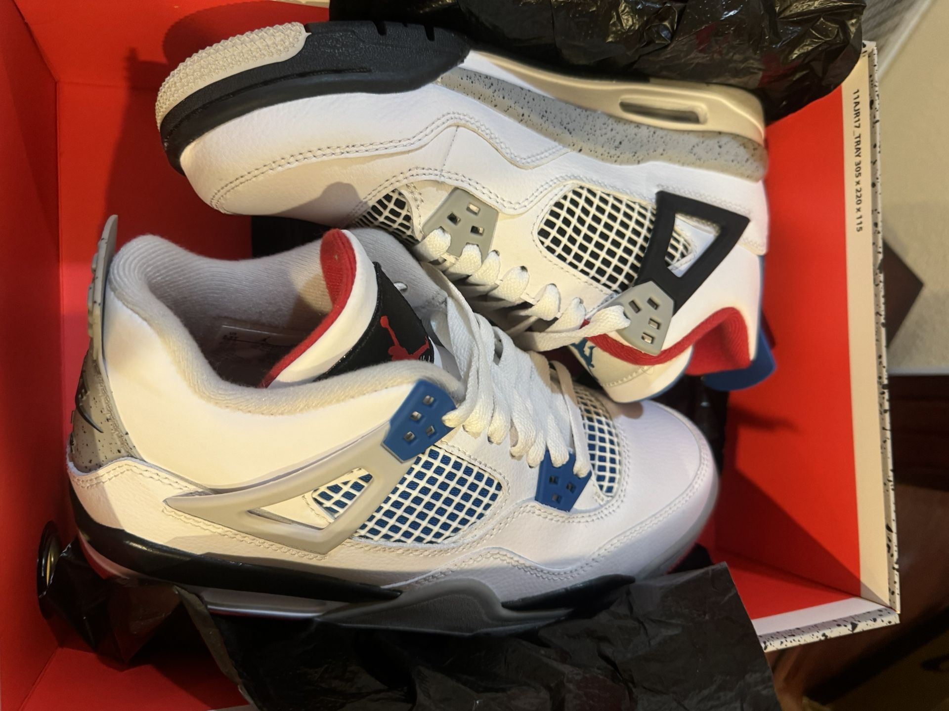 Jordan Size 5.5 Y What The 4s Retro 4 IV Travis Nigel White Black Cement Military Blue Fire Red Metallic Union Undefeated Supreme Black Cat Bred Toe