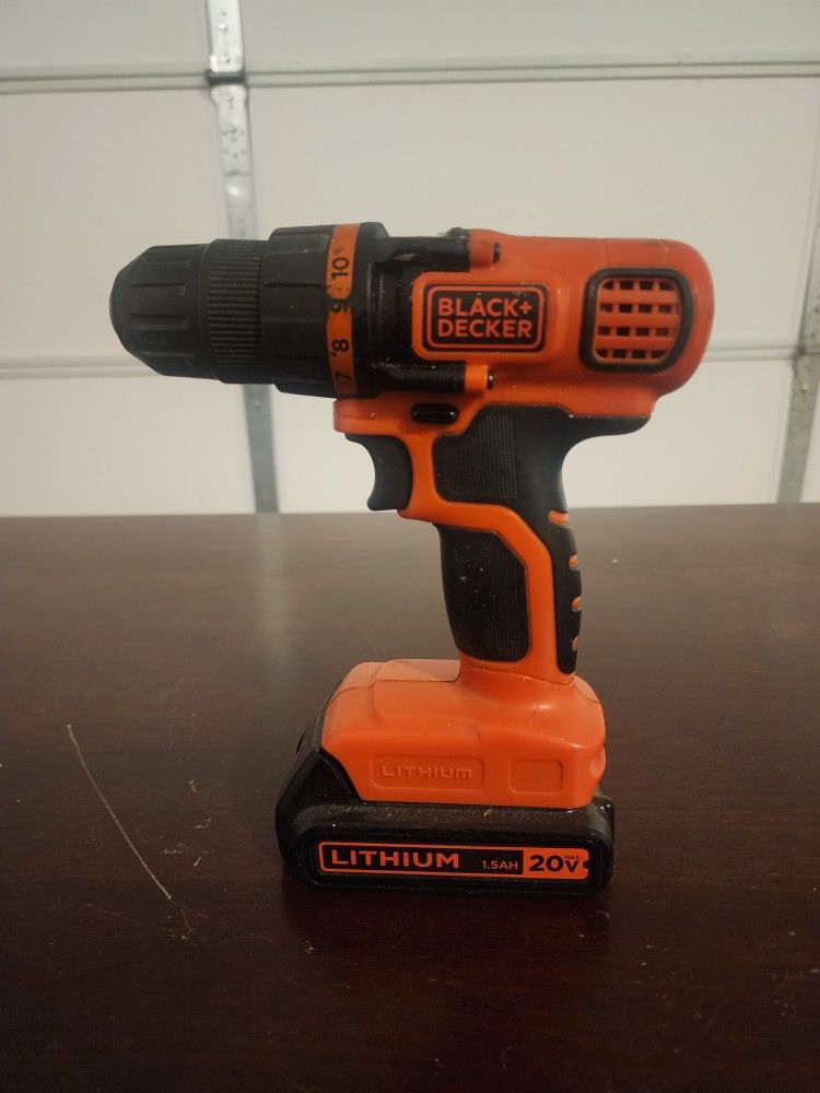BLACK+DECKER 20V MAX Cordless Drill and Driver, 3/8 Inch, With, Battery
