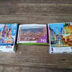 Lot Of 3 Jigsaw Puzzles Ceaco 
