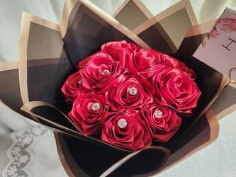 Red Eternal Bouquet Arrangement w/ Diamond Studs