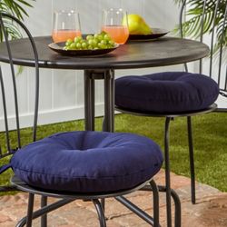8, Navy, Greendale Home Fashions 15'' Outdoor Bistro Chair Cushions. $10 each