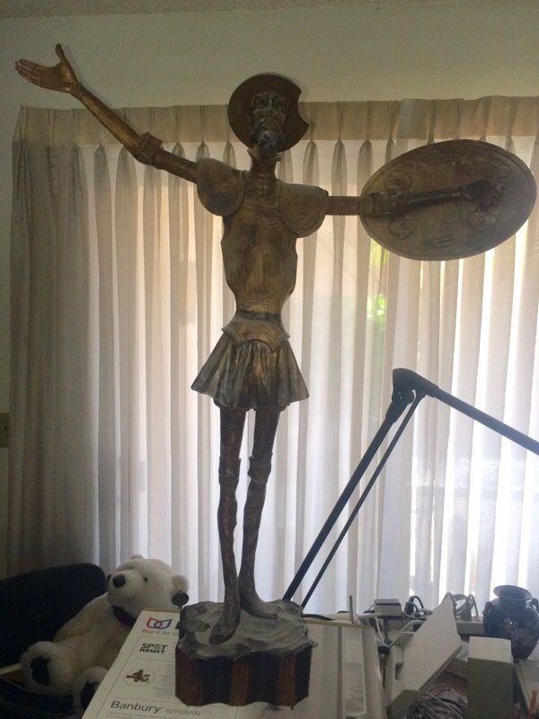 Vintage Ouro Artesania hand carved No. 573-G wood Don Quixote