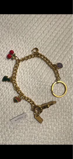 Coach Gold Charm Bracelet with Enamel Charms
