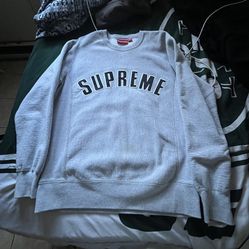 Supreme Grey Arc Logo Sweatshirt 