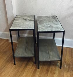 Pair of stone top side tables