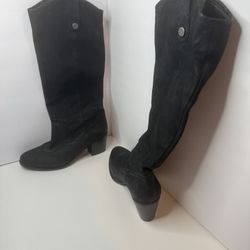 Vince Camuto Kolton Black Leather Boots Size 8M