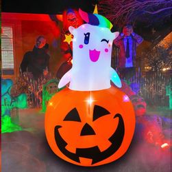 NEW Halloween 5FT Ghost Unicorn Airblown Inflatable