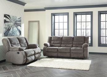 Tulen Gray Reclining Sofa and Loveseat (Online Special Price)
