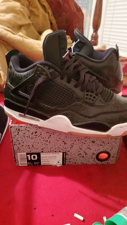 Black air jordan laser retro 4 size 10 worn 2x in box