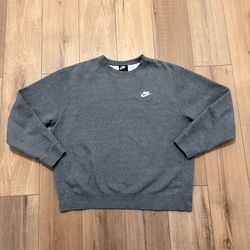 Nike Club Fleece Crewneck charcoal heather gray mens Sweatshirt
