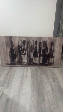 Large Wine Bottle Canvas Wall Art