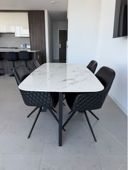 Marble dining table set