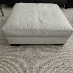 Crate and Barrel Leather Ottoman