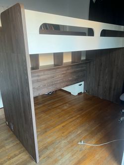 Loft bed with book shelf