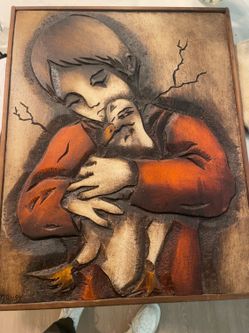 Original Jean-Claude Gaugy Carved Wood Relief Painting / Sculpture - Signed w/ Bio