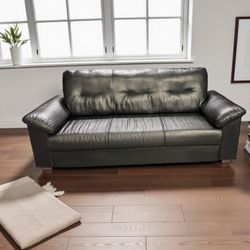  🛋️ Sleek Black Faux Leather Couch IKEA– $249