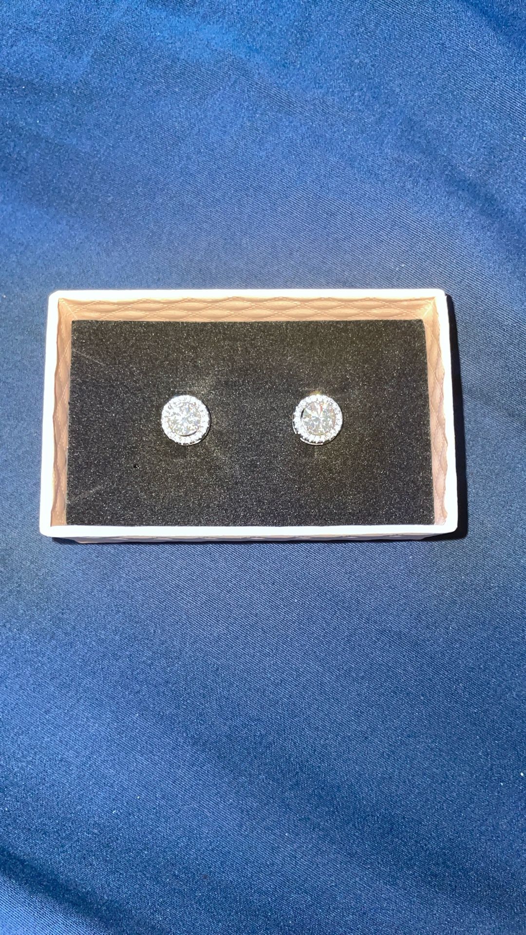 Moissanite Halo Stud Earrings
