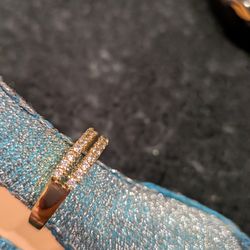 Fake gold cubic zirconia ring