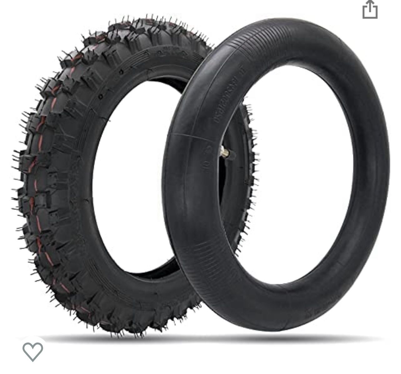 2.5-10" Off-Road Tire and Inner Tube Set, Dirt Bike Tire with 10- Inch Rim and 2.5/2.75-10 Dirt Bike Inner Tube Replacement, Compatible with Honda CRF