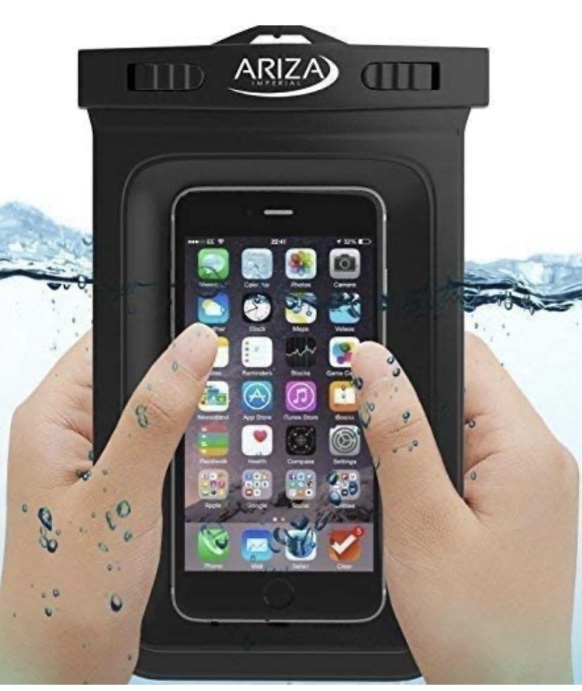 New Black Universal Waterproof Pouch Case with Lanyard Strap 