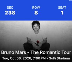 Bruno Mars The Romantic Tour SoFi Stadium Inglewood