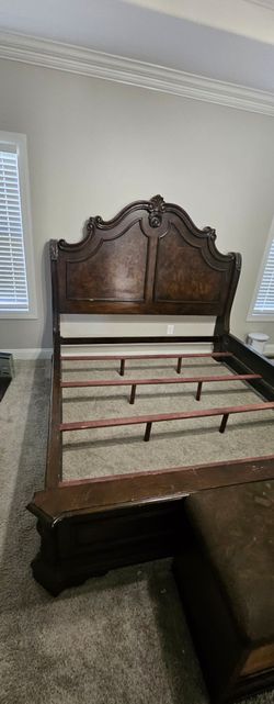 King-size bed frame and matching dresser