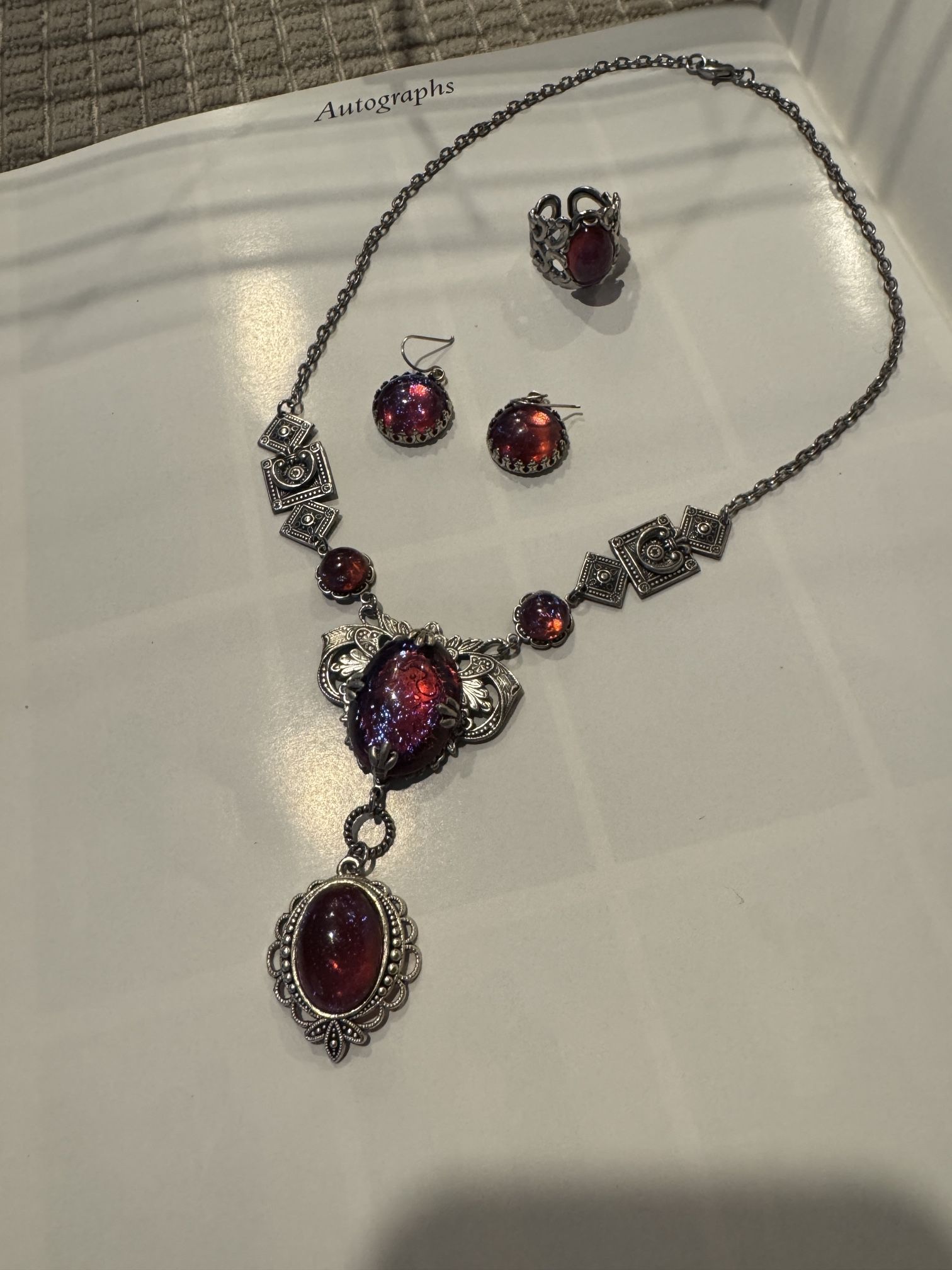 Dragon Breath Necklace Earring And Ring Set