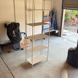 4-Tier Metal & Wood Shelf – Great Condition