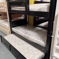 Triple Bunk Bed With Mattress Included