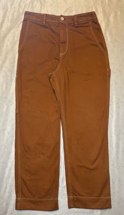 Gap Women’s Canvas Utility High Rise Carpenter Straight Pants, Saddle Brown, 6