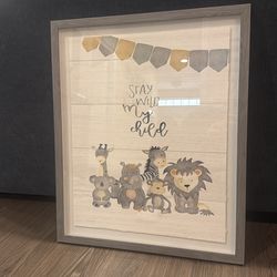 Nursery artwork with gray frame