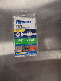 Tapcon
1/4 in. x 2-3/4 in. White Ultrashield Phillips-Flat-Head Concrete Anchors (25-Piece)