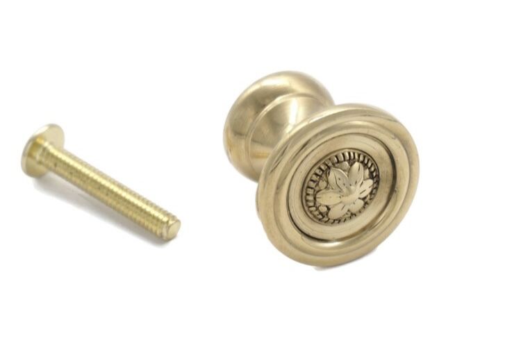 Two Victorian Antique Style Brass Drawer Knobs