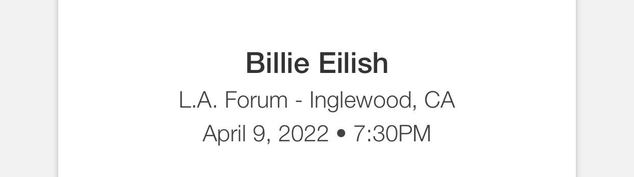 Billie Eilish Tickets 