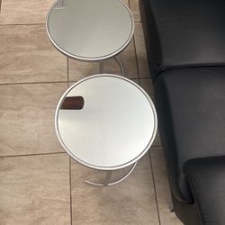 Two Mirrored Side Tables