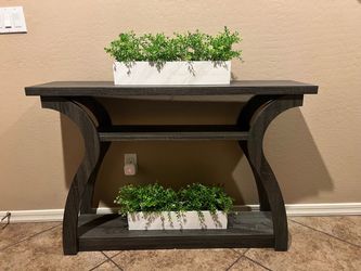 Grey Console table (greenery not included)- $75