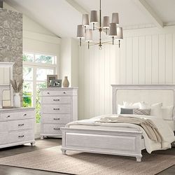 Brand New Weathered Grey 4pc Queen Bedroom Set (Available In Eastern King)