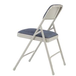 Folding Chair with 1 1/4" Imperial Blue Fabric Padded Seat