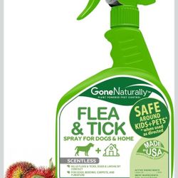 Flea and Tick Spray for Dogs & Home– Natural Flea and Tick Prevention for Dogs– Bed Bug Spray & Multi-Insect Killer– Scentless Plant-Based Formula