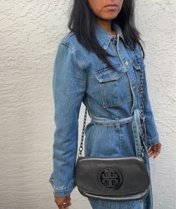 New Tory Burch Gray Chain Bag