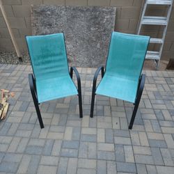 2 Patio Chairs Chair Backyard Two