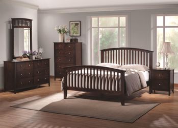 Cappuccino Panel Bedroom Set - Queen or King (NO CREDIT CHECK FINANCING AVAILABLE)