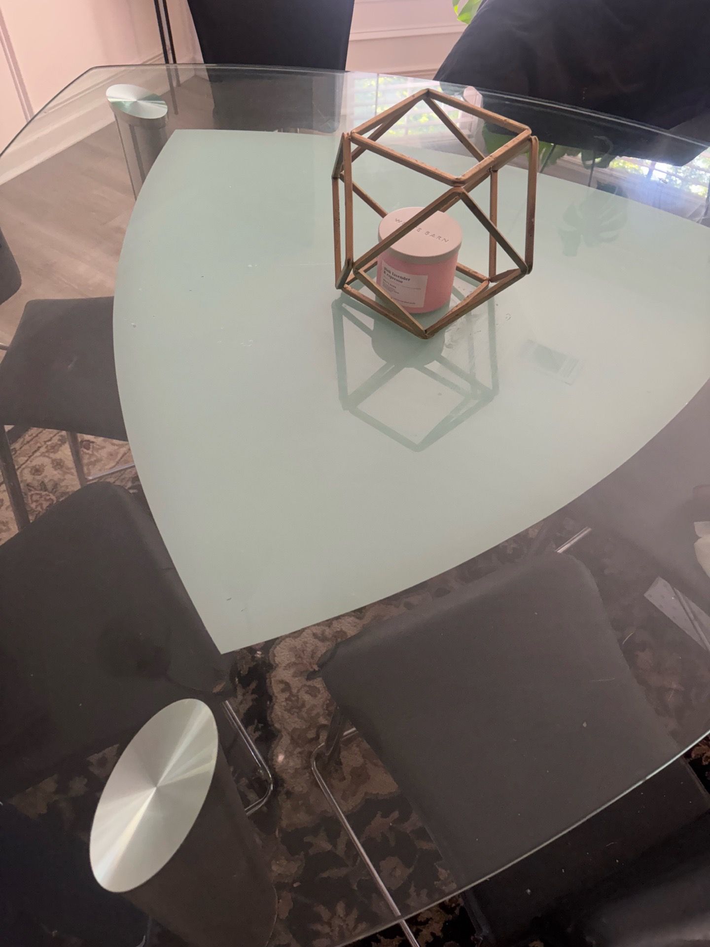 Modern glass dining table