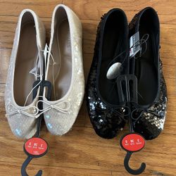 NWT Primark memory foam women Sequin Ballet Flats bundle Size 5