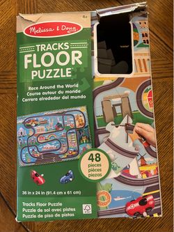 Melissa & Doug Tracks Floor Puzzle Race Around the World